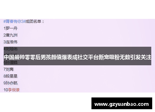 中国最帅零零后男孩颜值爆表成社交平台新宠吸粉无数引发关注