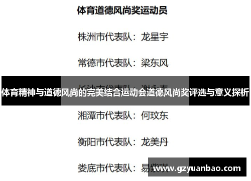 体育精神与道德风尚的完美结合运动会道德风尚奖评选与意义探析
